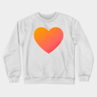 Orange to Coral Subtle Geometric Gradient Heart. Crewneck Sweatshirt